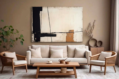 Contemporary Minimalist Abstract Oil Painting for Modern Home Decor