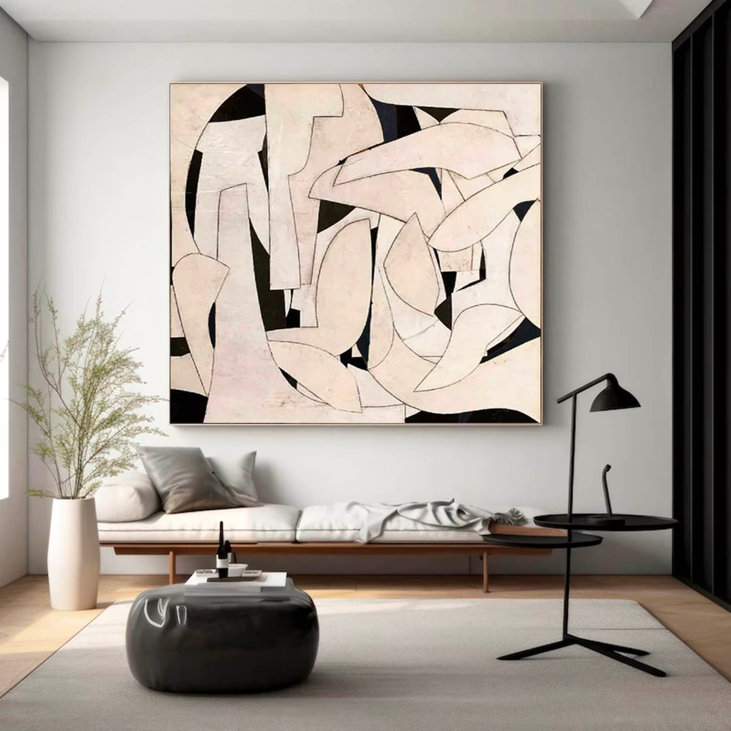 Elegant Minimalist Abstract Oil Painting for Modern Home Decor
