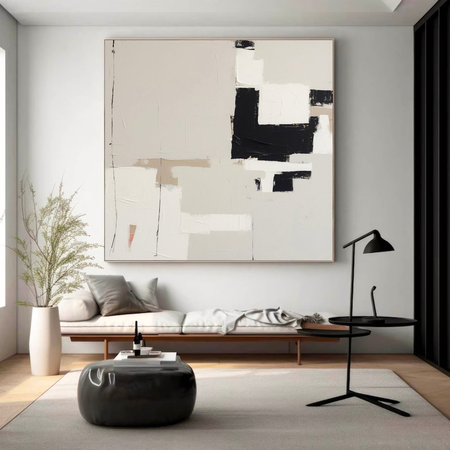 Contemporary Minimalist Abstract Oil Painting for Elegant Home Decor