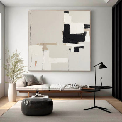 Contemporary Minimalist Abstract Oil Painting for Elegant Home Decor