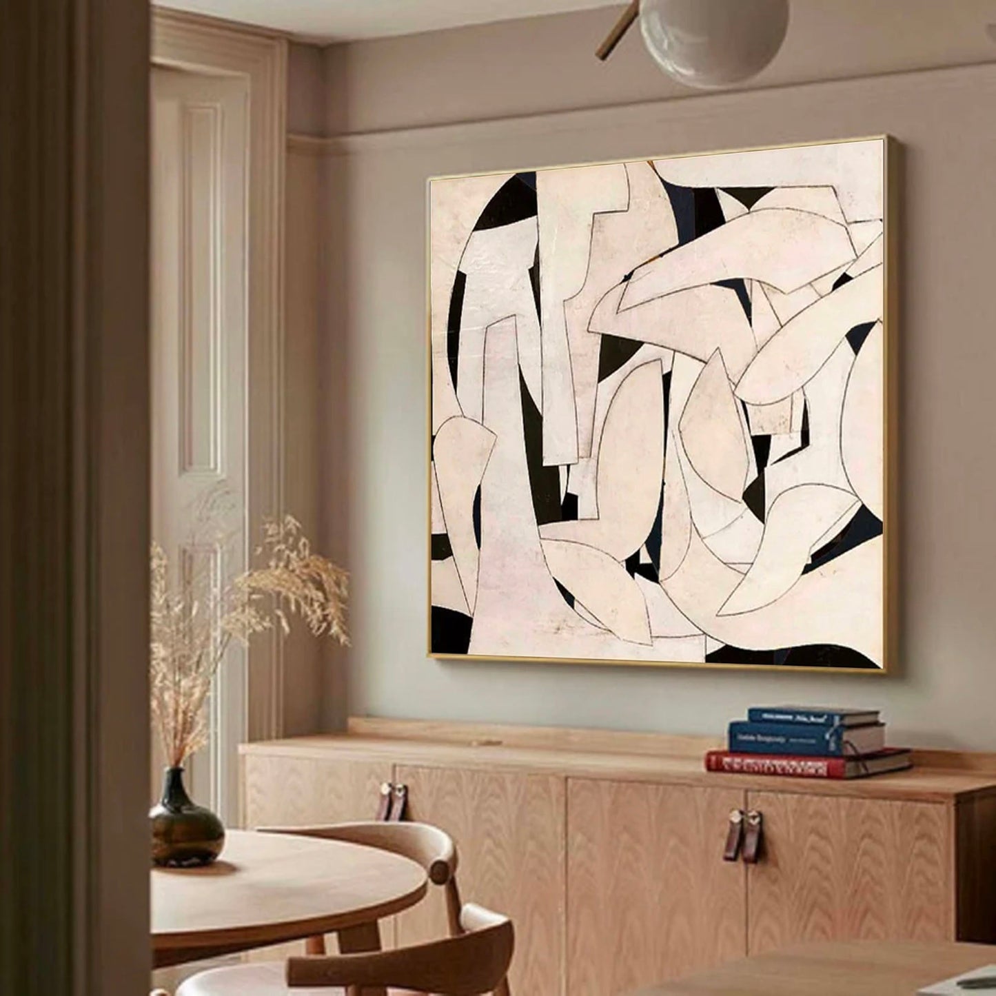 Elegant Minimalist Abstract Oil Painting for Modern Home Decor