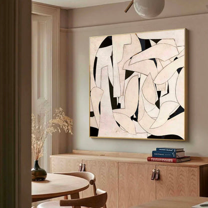 Elegant Minimalist Abstract Oil Painting for Modern Home Decor
