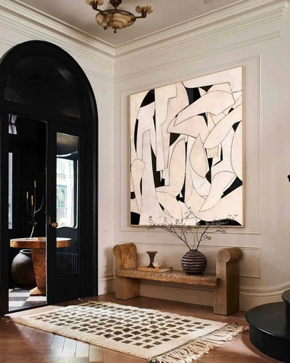 Elegant Minimalist Abstract Oil Painting for Modern Home Decor