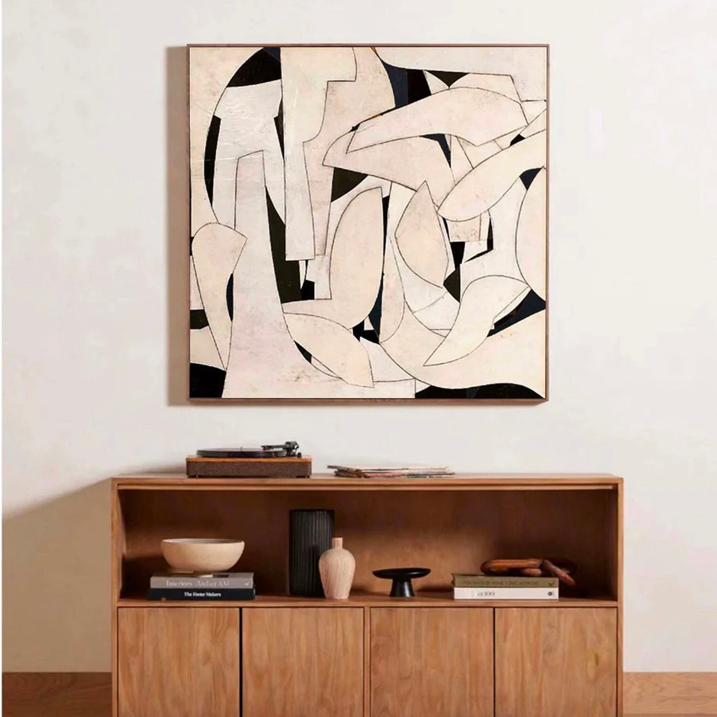Elegant Minimalist Abstract Oil Painting for Modern Home Decor