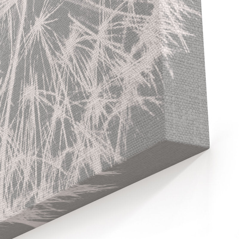 Whimsical Dandelion White and Gray Floral Canvas Art for Modern Home Decor