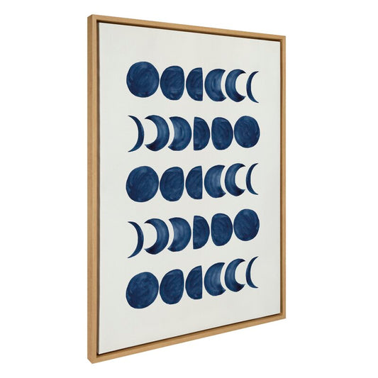 Moon Phases Canvas Art - Elegant Floater Frame Print for Modern Home Decor