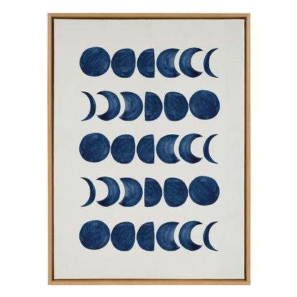 Moon Phases Canvas Art - Elegant Floater Frame Print for Modern Home Decor