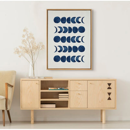Moon Phases Canvas Art - Elegant Floater Frame Print for Modern Home Decor