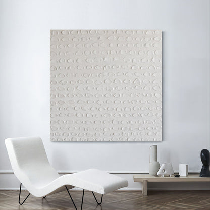 Textured White Oil Painting for Modern Home Decor