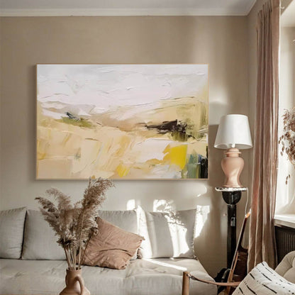 Serene Abstract Landscape Oil Painting for Modern Home Decor