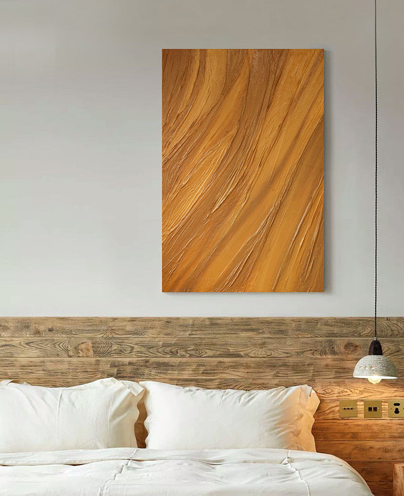 Rich Gold Minimalist Abstract Oil Painting for Modern Home Decor