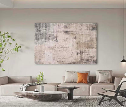 Neutral Tones Minimalist Abstract Oil Painting for Modern Home Decor