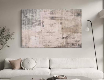 Neutral Tones Minimalist Abstract Oil Painting for Modern Home Decor