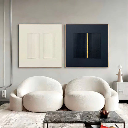 Elegant Minimalist Line Art Oil Painting for Contemporary Home Decor