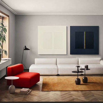 Elegant Minimalist Line Art Oil Painting for Contemporary Home Decor