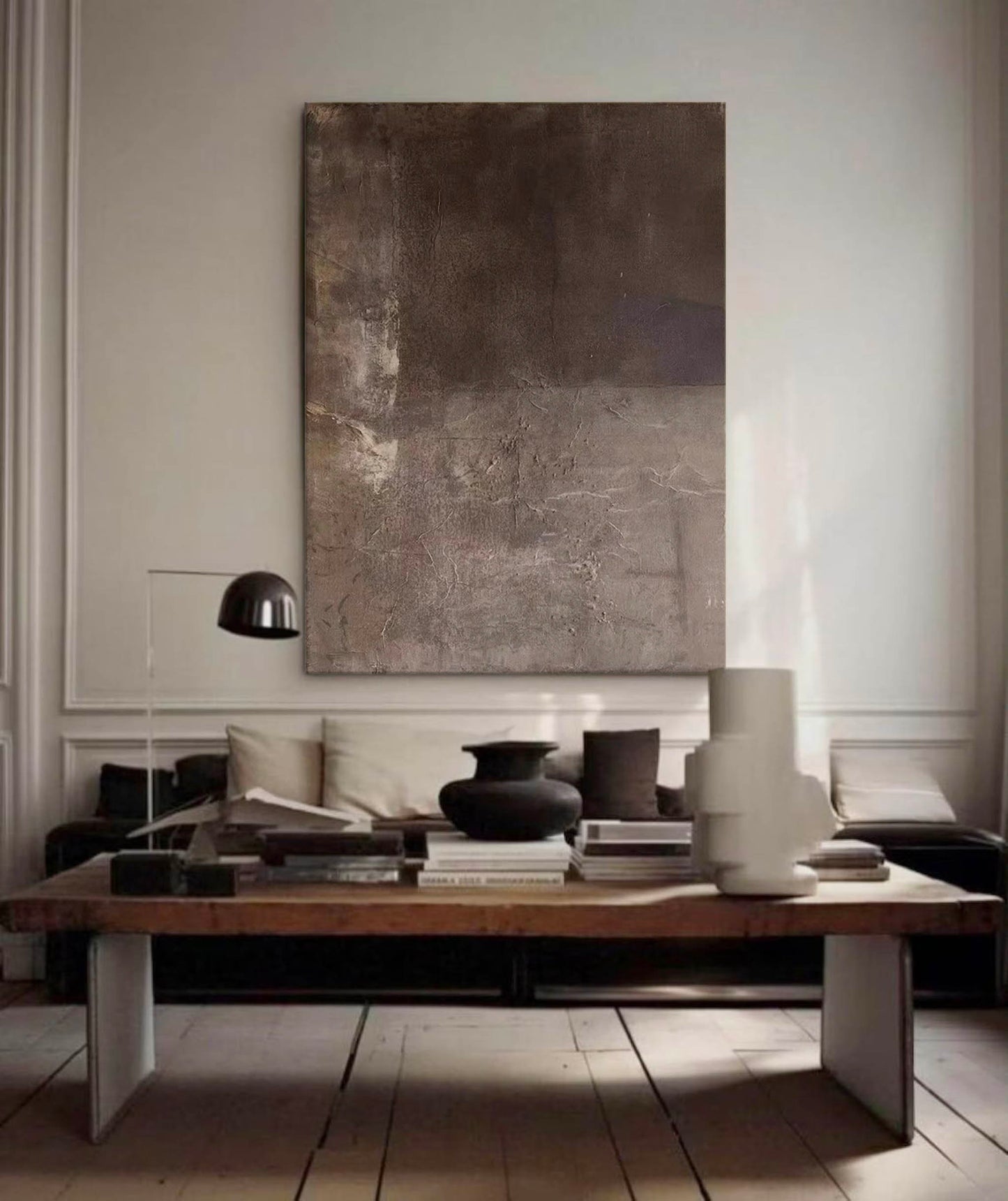 Elegant Minimalist Abstract Oil Painting for Modern Home Decor