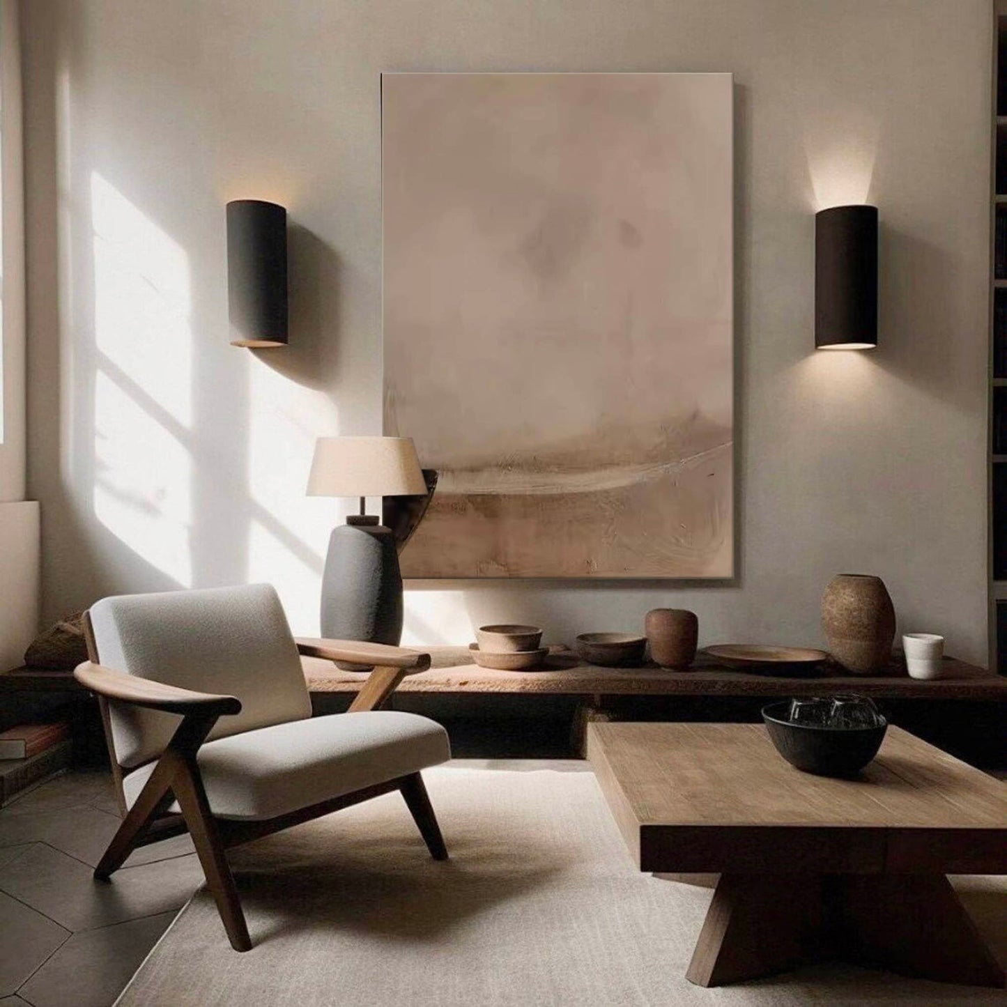 Elegant Minimalist Abstract Oil Painting for Modern Home Decor