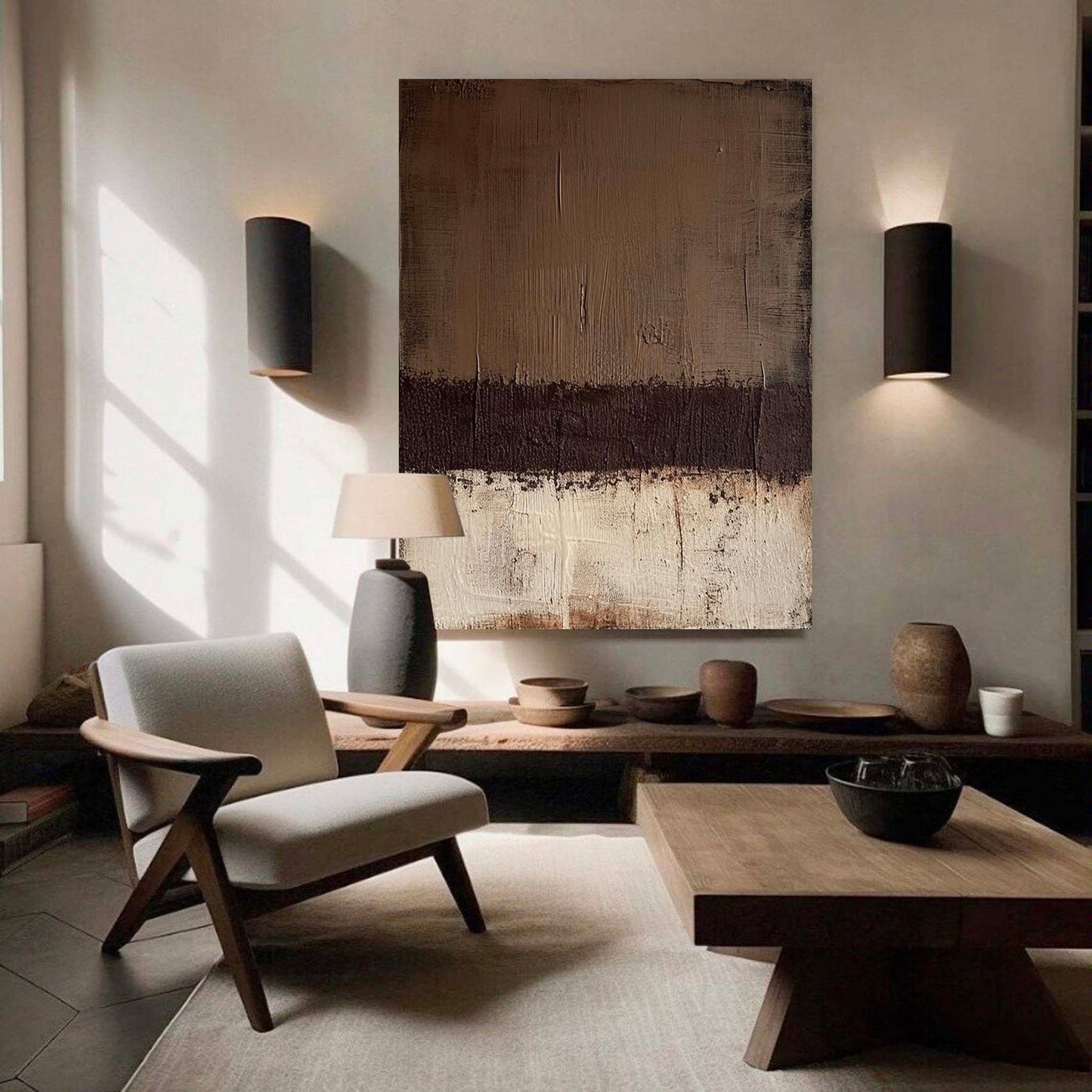 Elegant Minimalist Abstract Oil Painting for Modern Home Decor