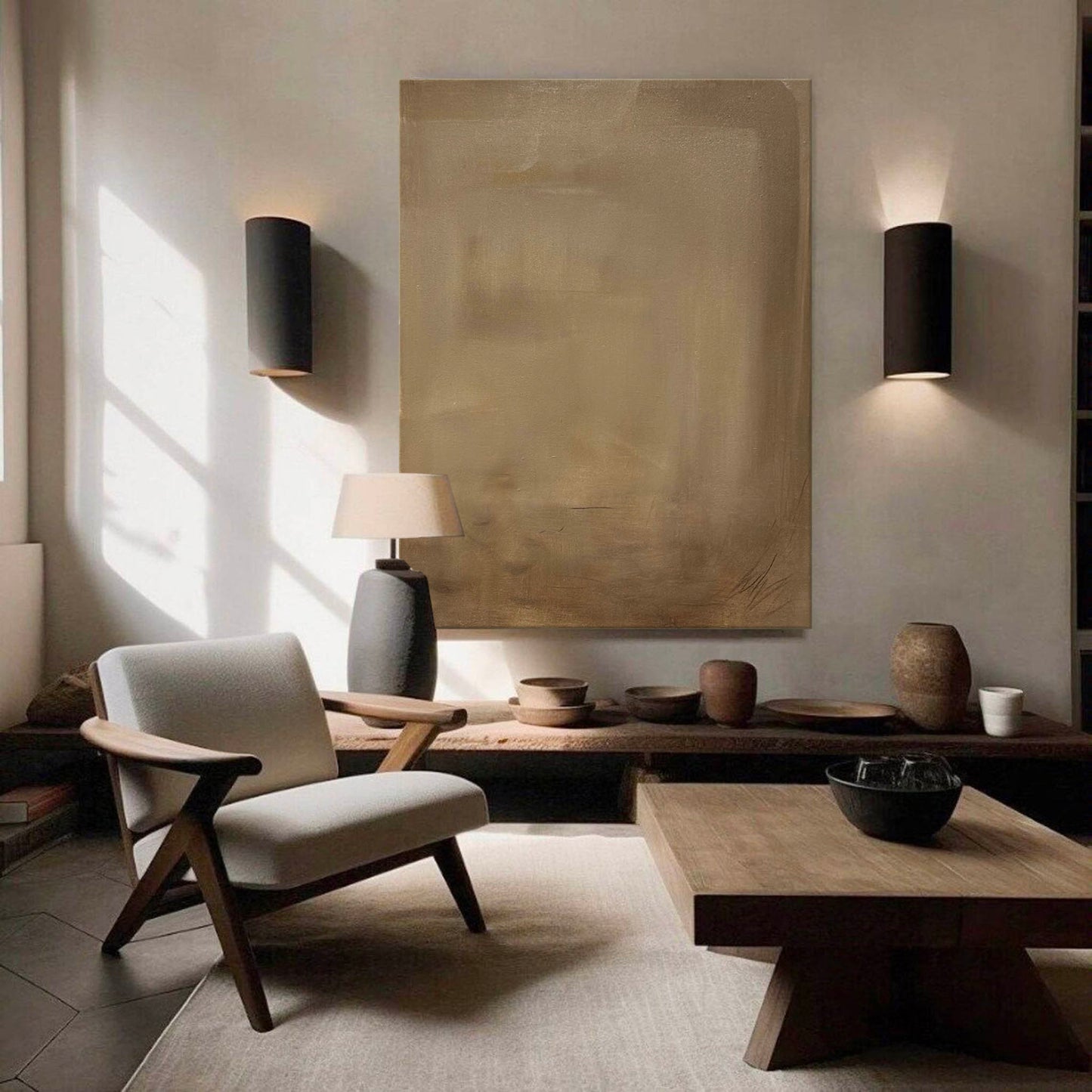 Elegant Minimalist Abstract Oil Painting for Modern Home Decor