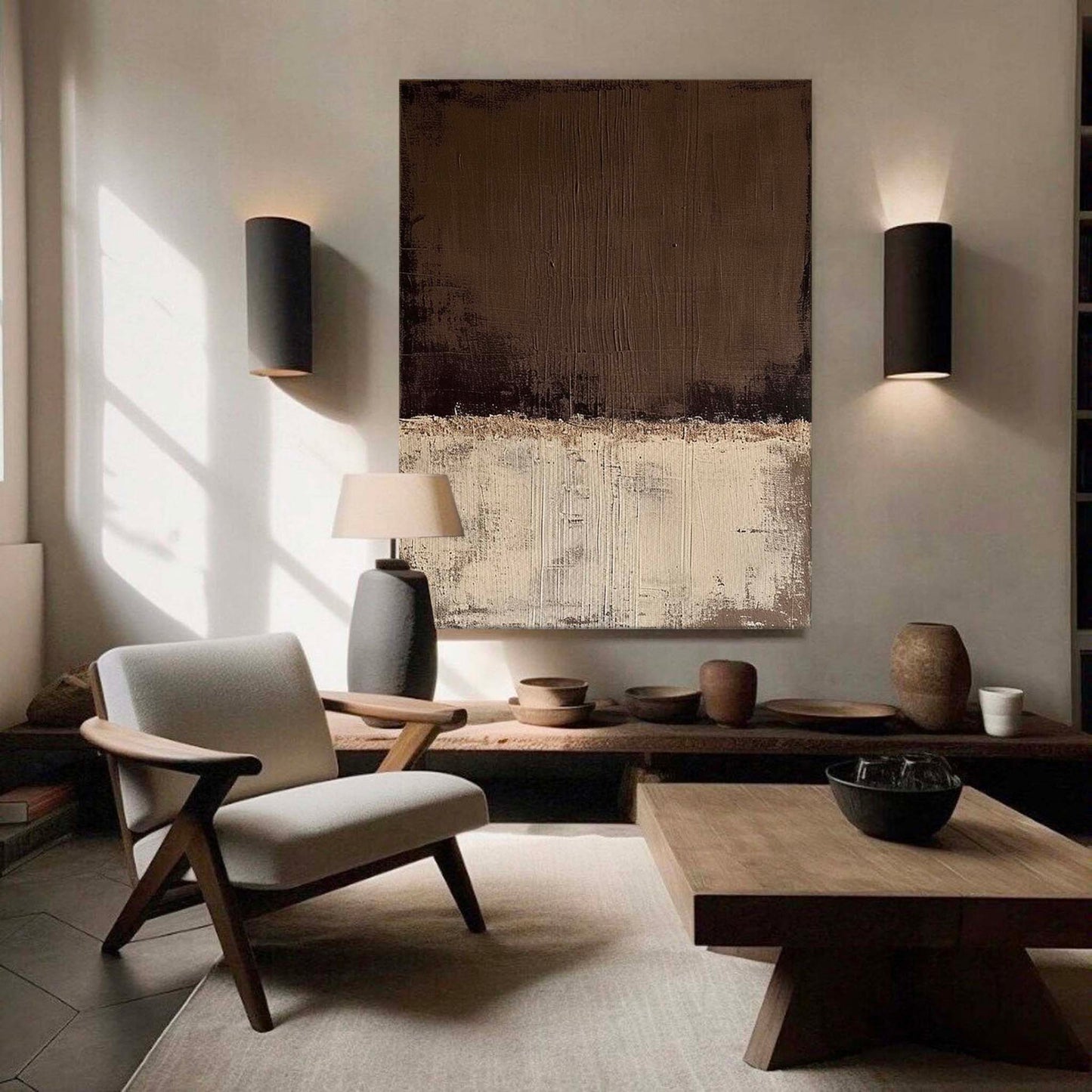 Elegant Minimalist Abstract Oil Painting for Contemporary Home Decor