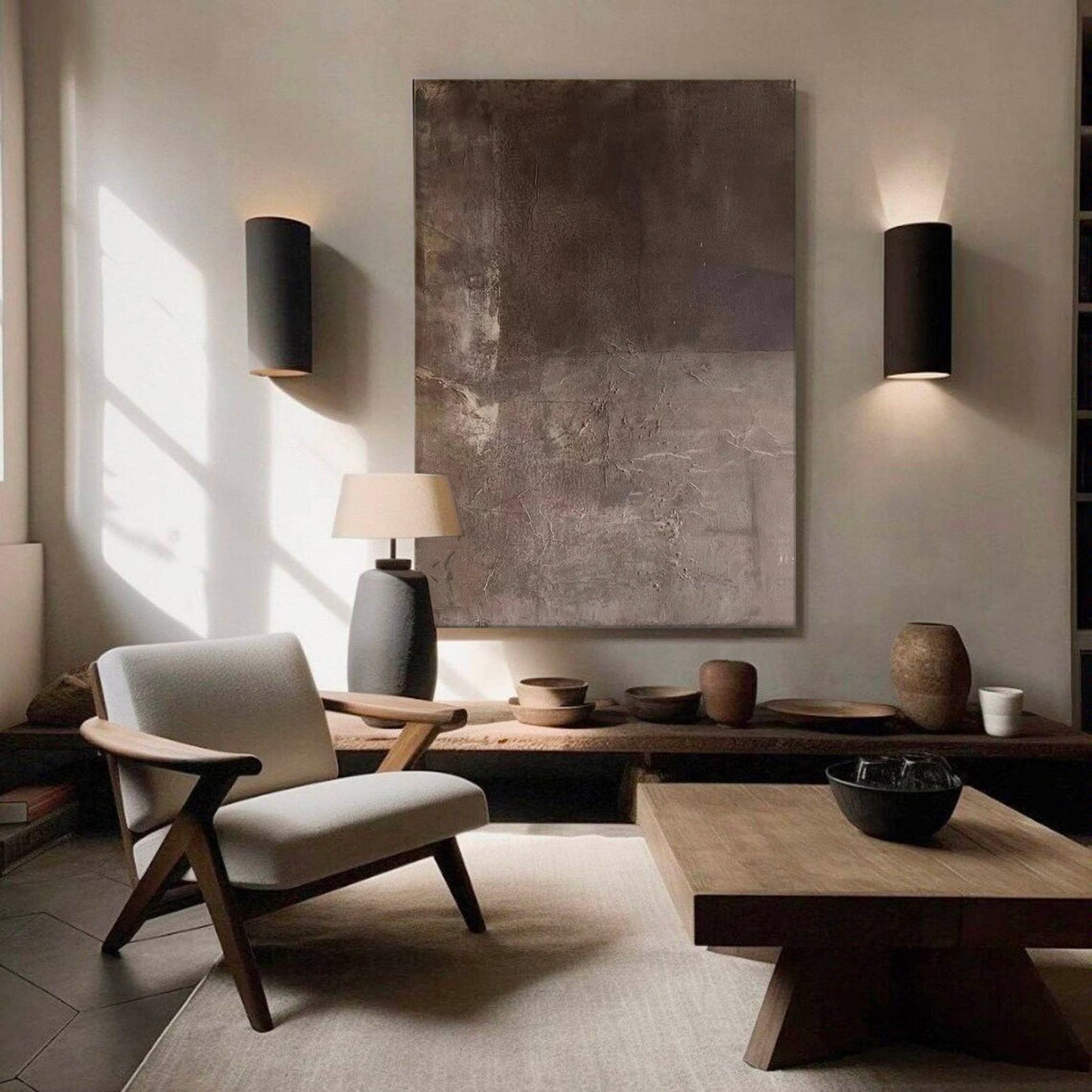 Elegant Minimalist Abstract Oil Painting for Modern Home Decor