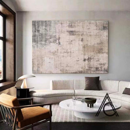 Neutral Tones Minimalist Abstract Oil Painting for Modern Home Decor