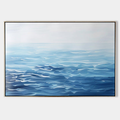 Serene Ocean Waves Oil Painting for Tranquil Beachside Decor