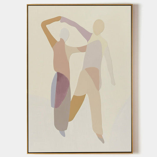 Contemporary Abstract Love Dance Oil Painting for Modern Home Decor