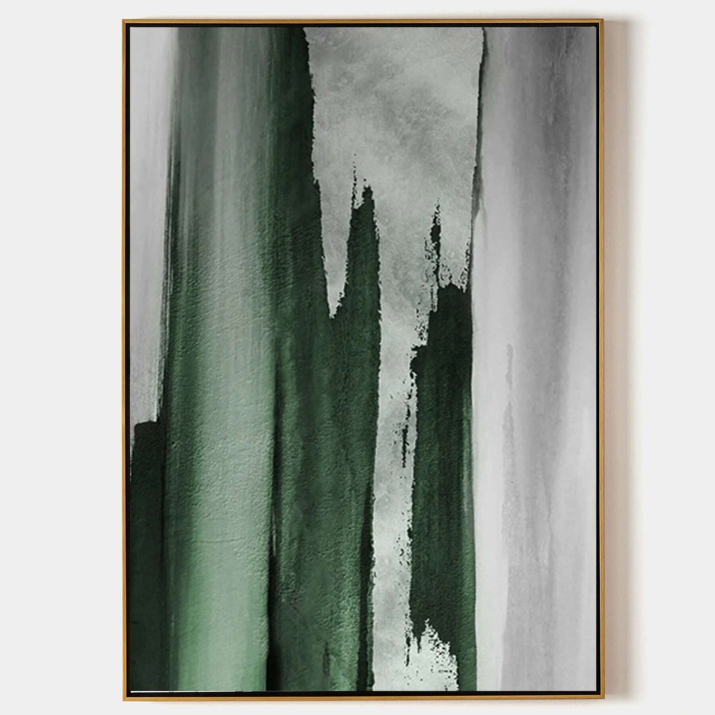 Abstract Green Serenity: Elegant Modern Oil Painting for Contemporary Spaces