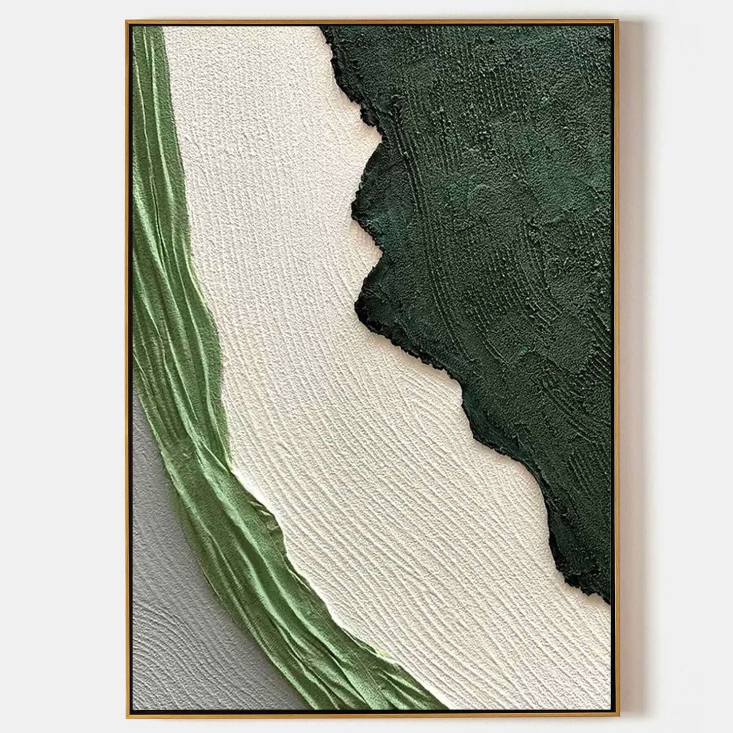 Serene Green Abstract Oil Painting for Modern Home Decor