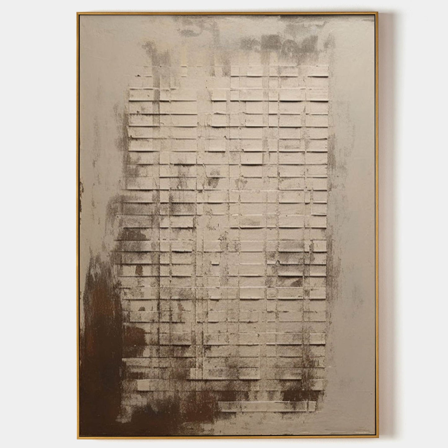 Textured Neutral Wall Art - Contemporary Wabi-Sabi Oil Painting for Modern Home Decor