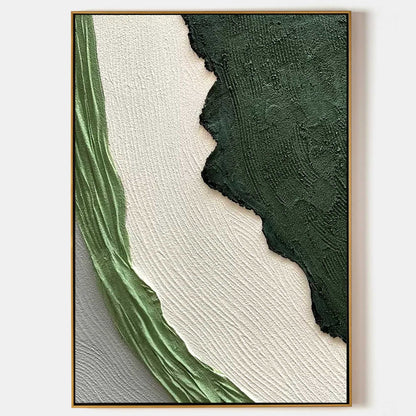 Abstract Green Texture Oil Painting for Modern Home Decor