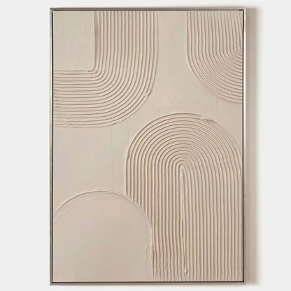 Elegant Beige Minimalist Abstract Oil Painting for Modern Home D√©cor