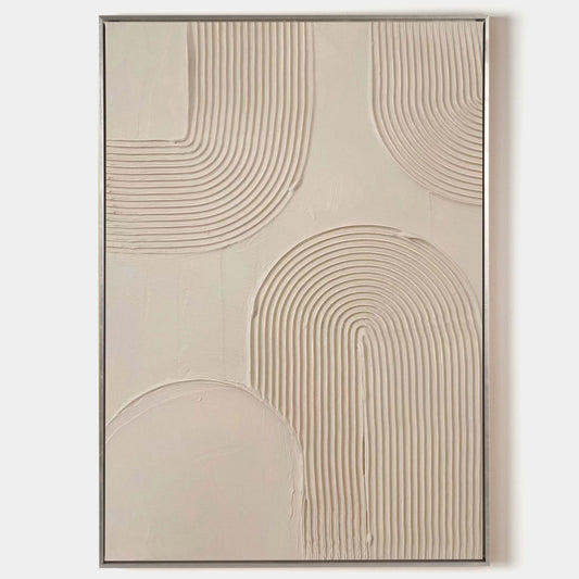 Elegant Beige Minimalist Abstract Oil Painting for Modern Home D√©cor