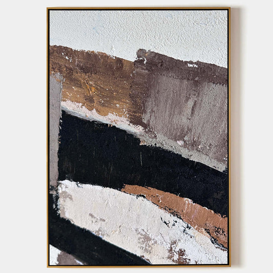 Contemporary Abstract Oil Painting with Rich Textures and Bold Colors