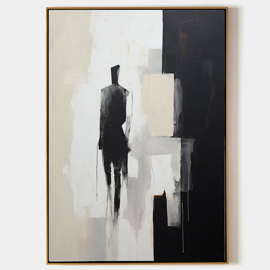 Elegant Abstract Minimalist Oil Painting for Modern Home Decor