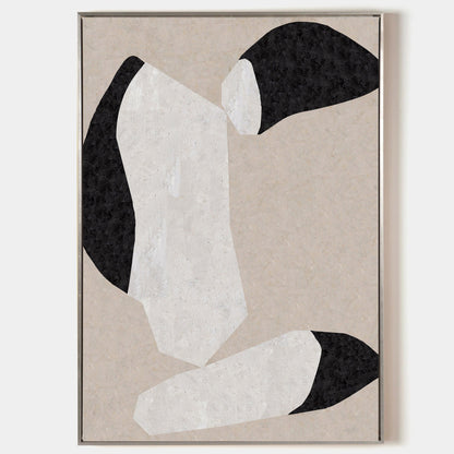 Contemporary Beige Abstract Oil Painting for Modern Home Decor