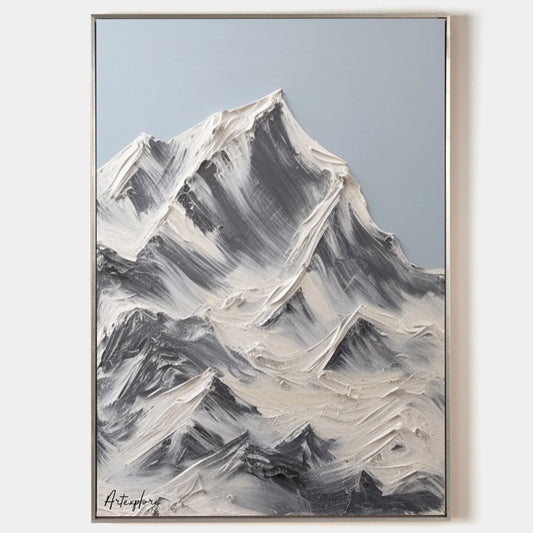 Contemporary Abstract Mountain Oil Painting for Modern Decor