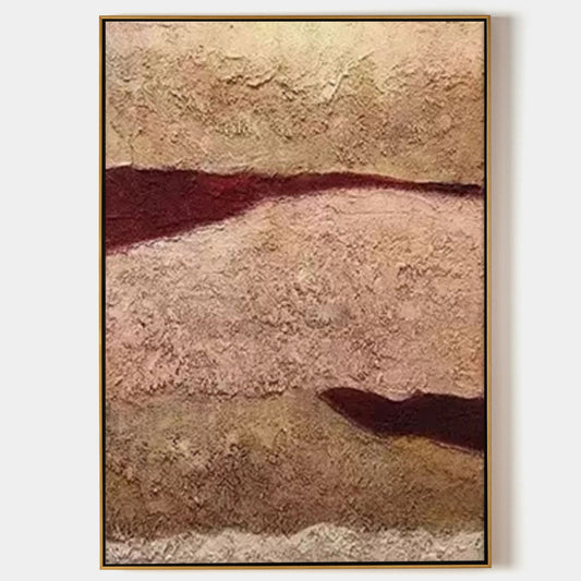 Abstract Wabi-Sabi Landscape Oil Painting for Elegant Home Decor