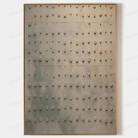 Modern Wabi-Sabi Wall Art with Textured Dots for Contemporary Home Decor