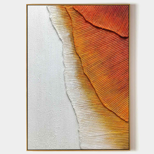 Textured Abstract Oil Painting in Warm Earth Tones for Modern Home Decor