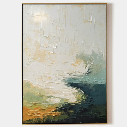 Abstract Landscape Oil Painting in Vibrant Multi-Colored Textures
