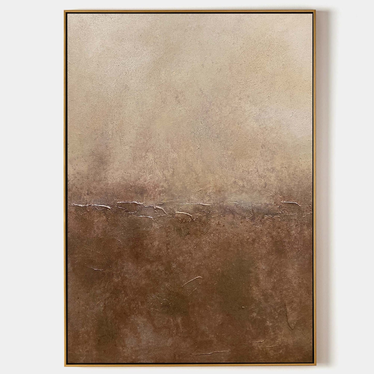 Elegant Brown Abstract Oil Painting for a Minimalist Home Decor Style