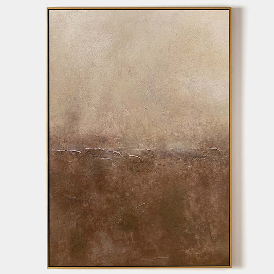 Elegant Brown Abstract Oil Painting for a Minimalist Home Decor Style