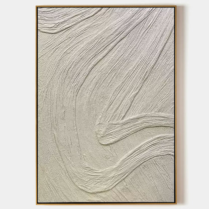 Textured White Abstract Oil Painting for Modern Home D√©cor