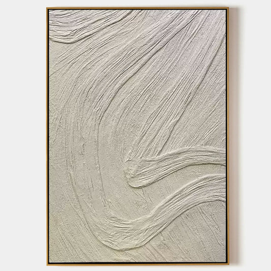 Textured White Abstract Oil Painting for Modern Home D√©cor