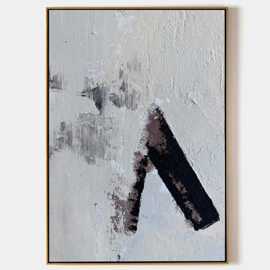 Contemporary Abstract Oil Painting with Bold Textures and Subtle Color Palette