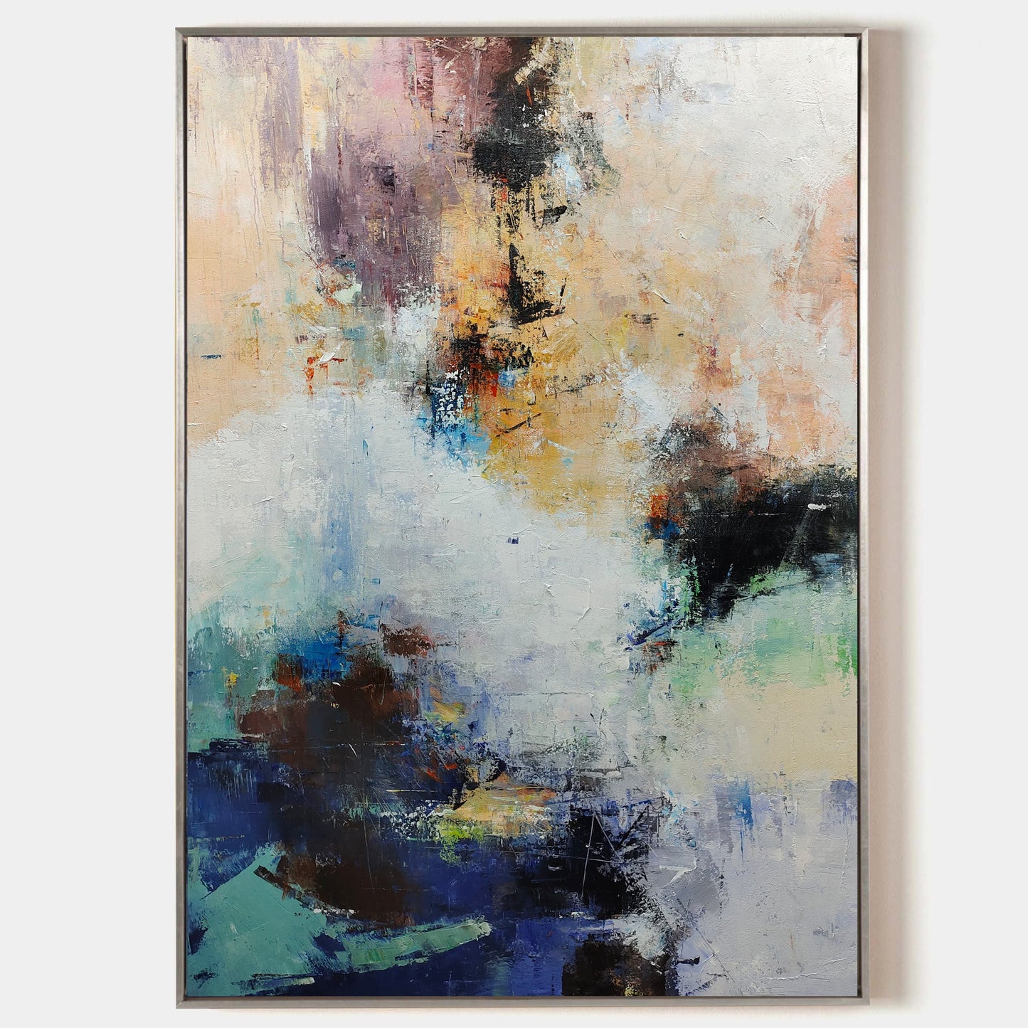 Vibrant Modern Abstract Oil Painting for Contemporary Home Decor