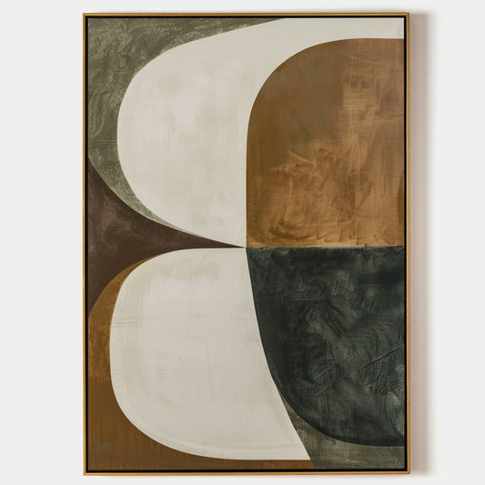 Contemporary Geometric Abstract Oil Painting for Modern Home Decor