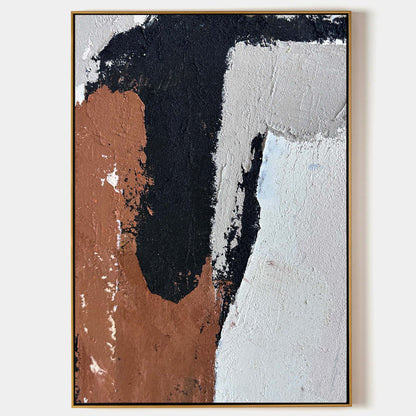 Contemporary Abstract Oil Painting with Bold Textures and Vibrant Colors
